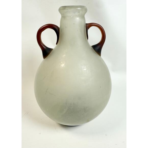 Vintage Mid Century Hand-Blown Dorbin Art Glass Vase Frosted White 1970’s - Picture 4 of 12